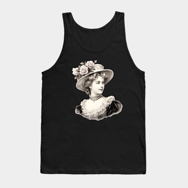 Victorian Era Lady Portrait Tank Top by AI Art Originals